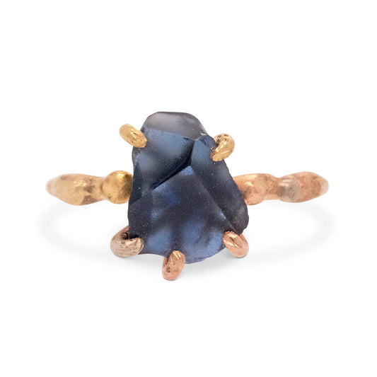 Exceptional Sapphire Medium Stone Ring with 14k Rose Gold Band