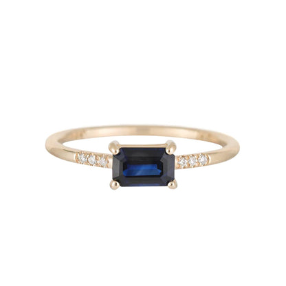 East West Blue Sapphire Equilibrium Ring